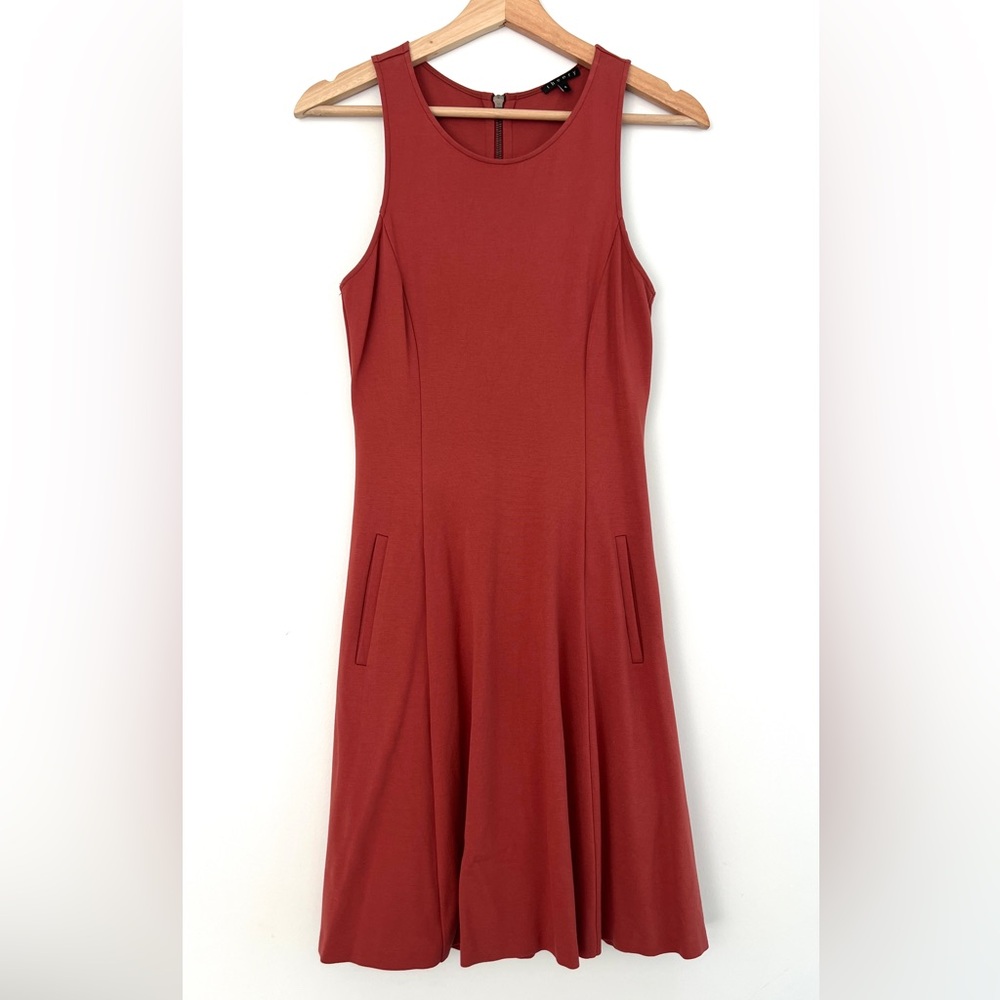 Theory Brick Red A-Line Dress